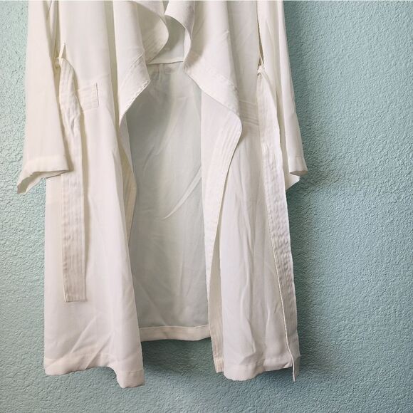 CAPSULE side pockets tie belt collar cascade side slit duster cardigan - Picture 5 of 16